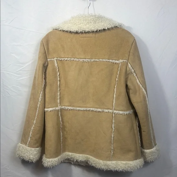 New York & Company Cream and Tan Teddy Jacket - Picture 3 of 3